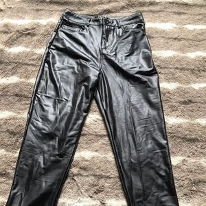 Faux leather stretchy pants